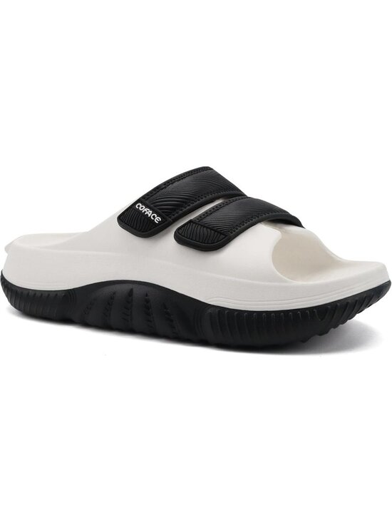 Men\'s Black&White Recovery Sandals Orthopaedic Walking Slides Adjustable Thick main image 4